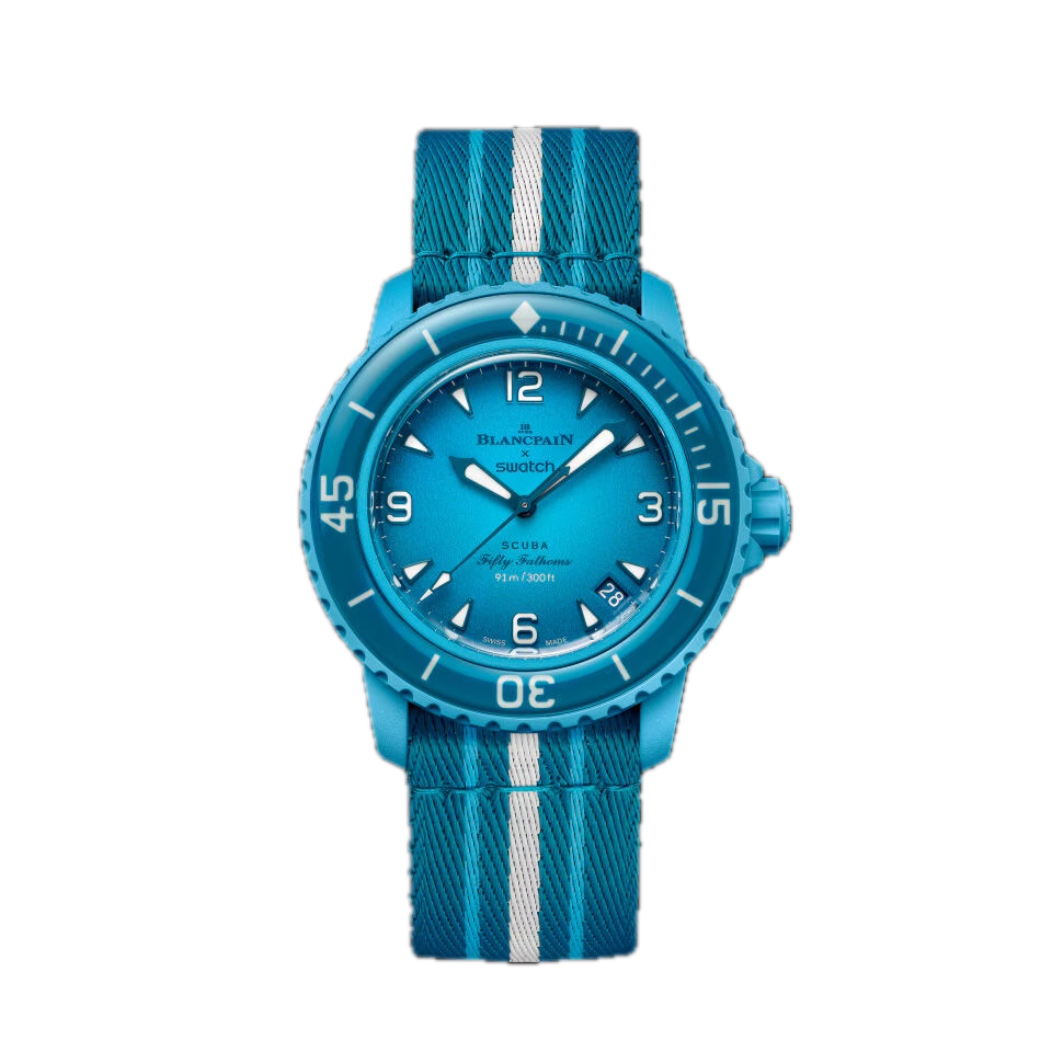 BLANCPAIN X SWATCH SCUBA FIFTY FATHOMS BLUE LAGOON SO35L400