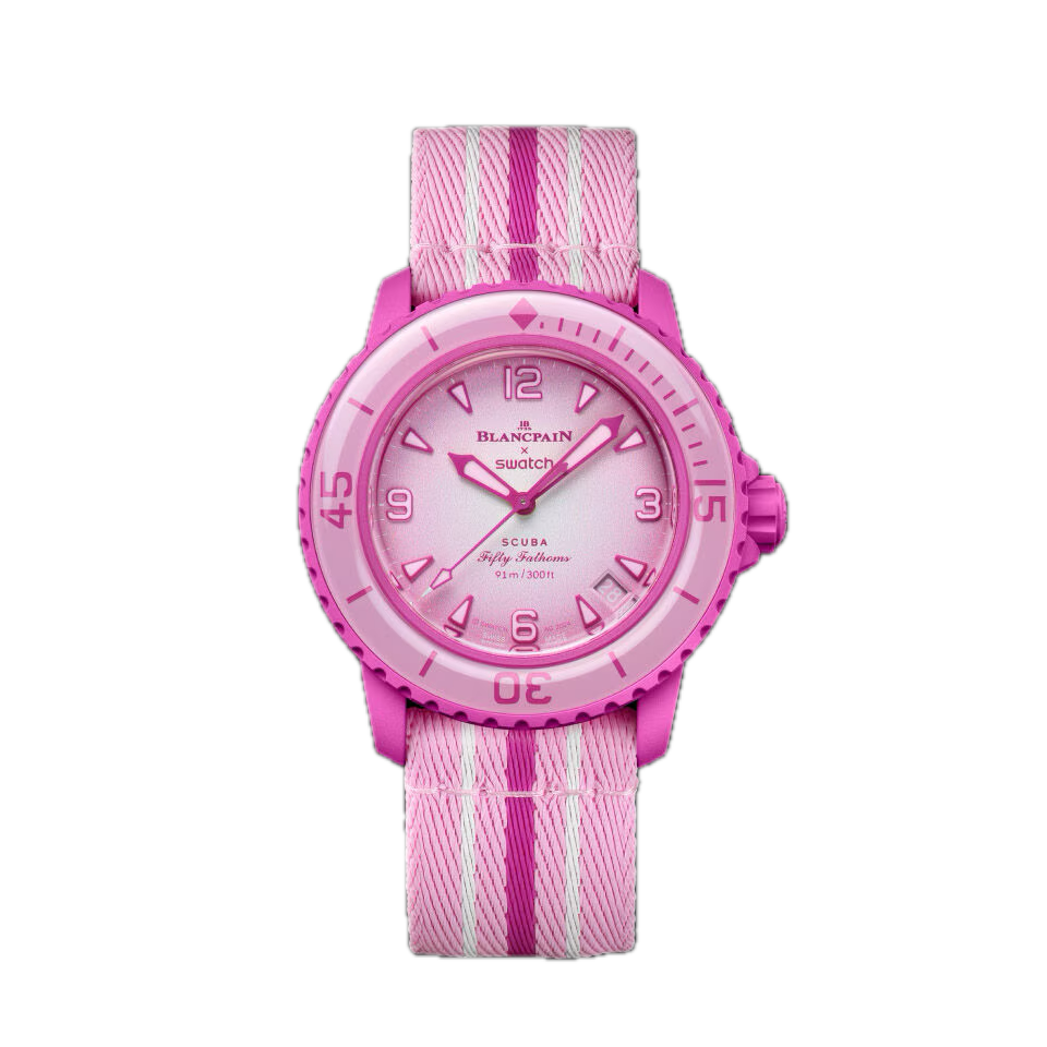 BLANCPAIN X SWATCH SCUBA FIFTY FATHOMS PINK OCEAN SO35P400