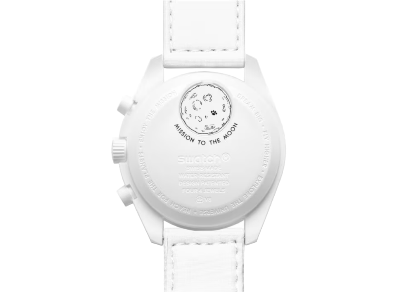 Swatch x Omega Bioceramic Snoopy Moonswatch Mission to The Moonphase 'White' (24HR DELIVERY AVAILABLE)