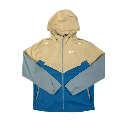 Nike Beige & Blue Windrunner Jacket & Black Flex Stride Short Set