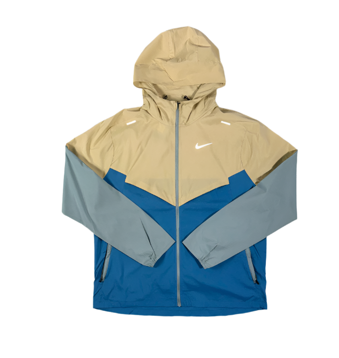 Nike Beige & Blue Windrunner Jacket & Black Flex Stride Short Set