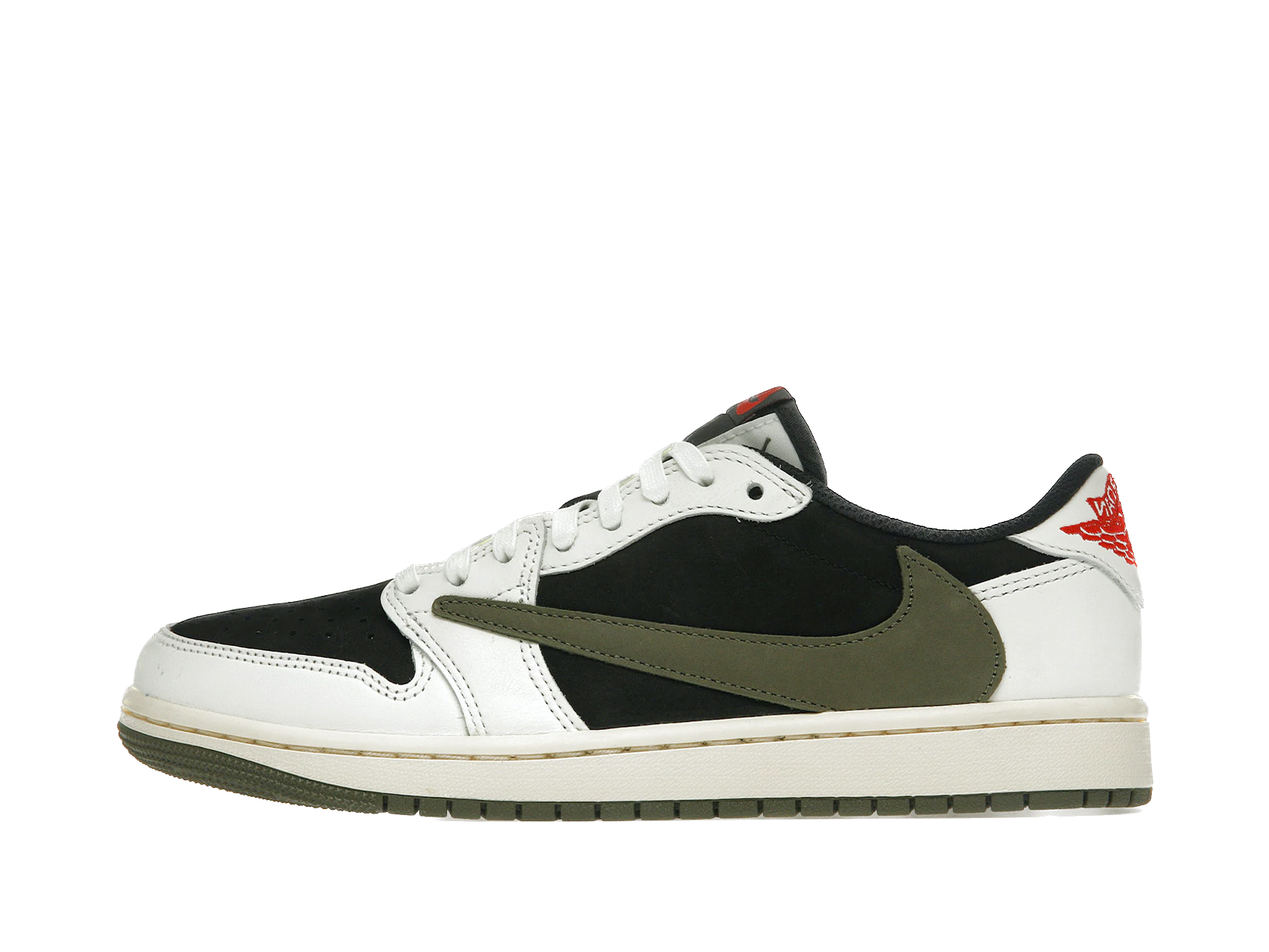 Not On The Shelf - Nike Air Jordan 1 Retro Low OG SP x Travis Scott 'Olive' (W) - Women's olive-colored Air Jordan 1 Retro Low OG SP x Travis Scott.