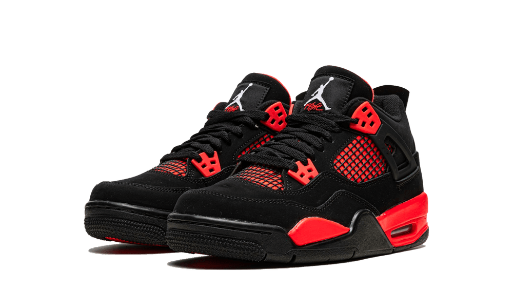 Black and red 4 jordans best sale